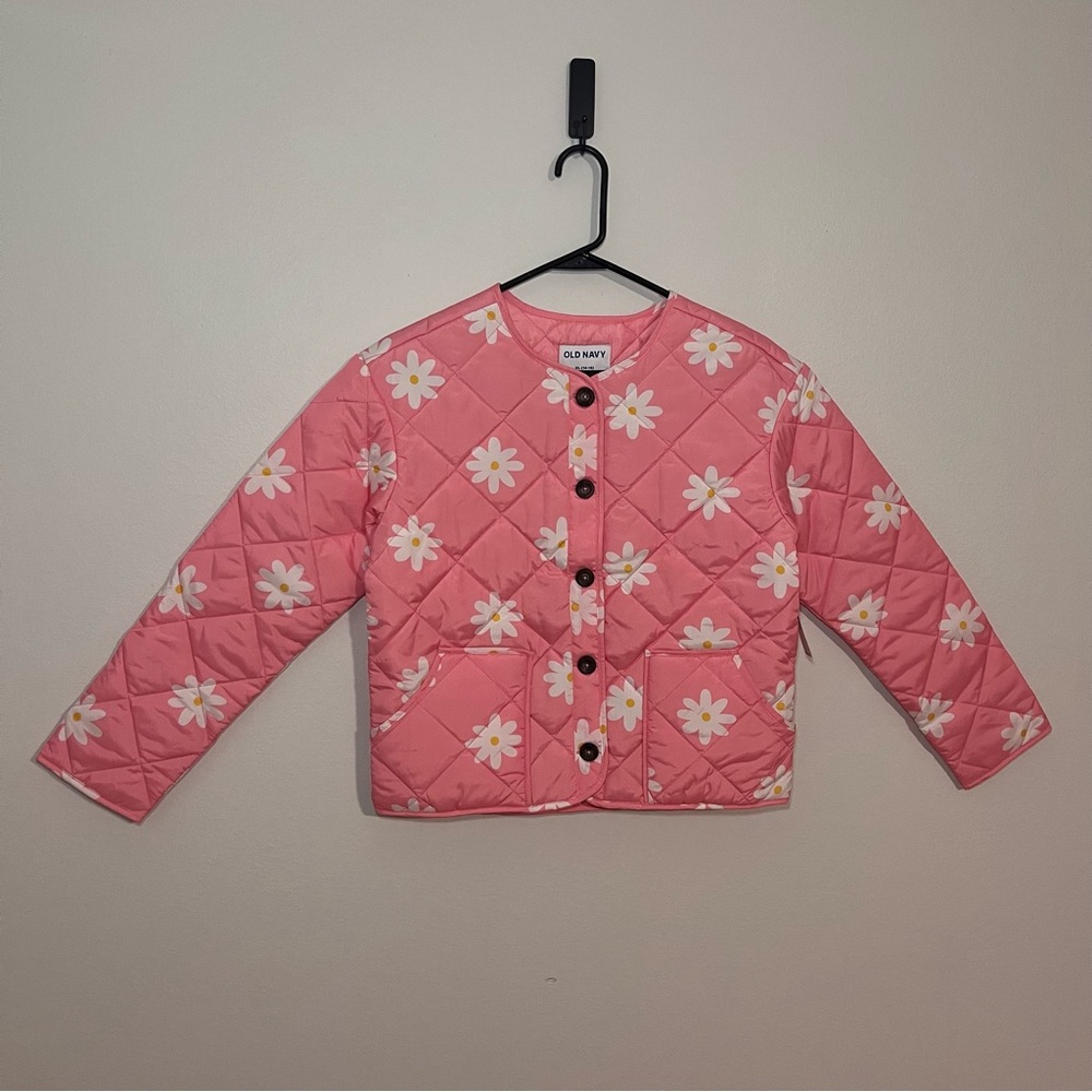 NWT: Old Navy • Collarless‎ Quilted Printed Button-Front Jacket